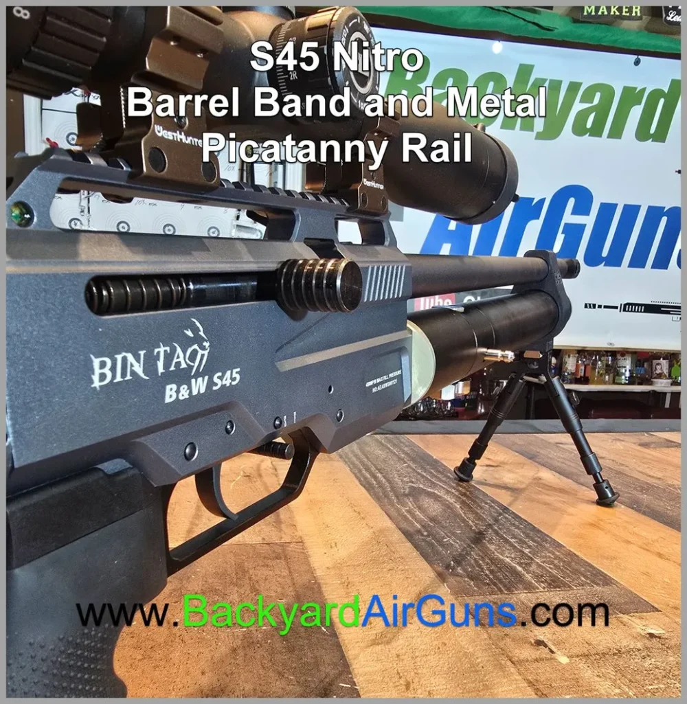 S45 Nitro PCP air rifle with rail.