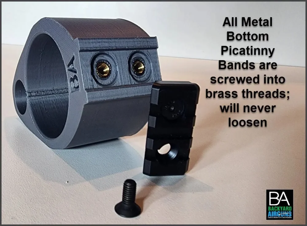 All-metal bottom Picatinny rail band.