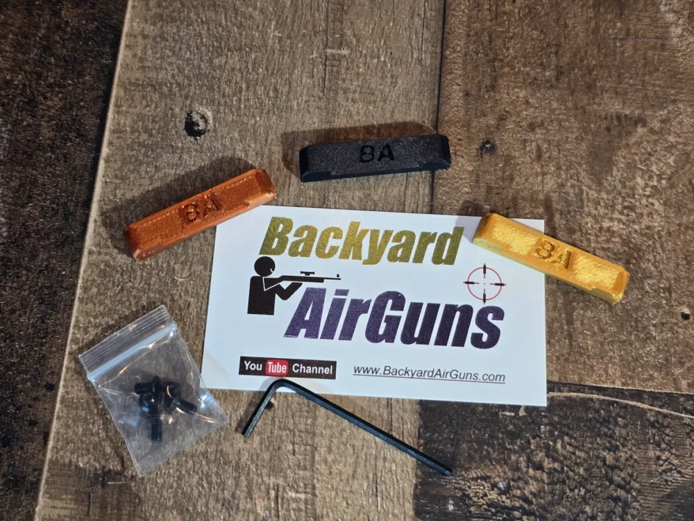 Backyard Airguns scope mounts and hardware.