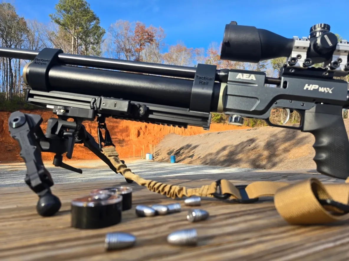 AEA HP Max air rifle at the range.