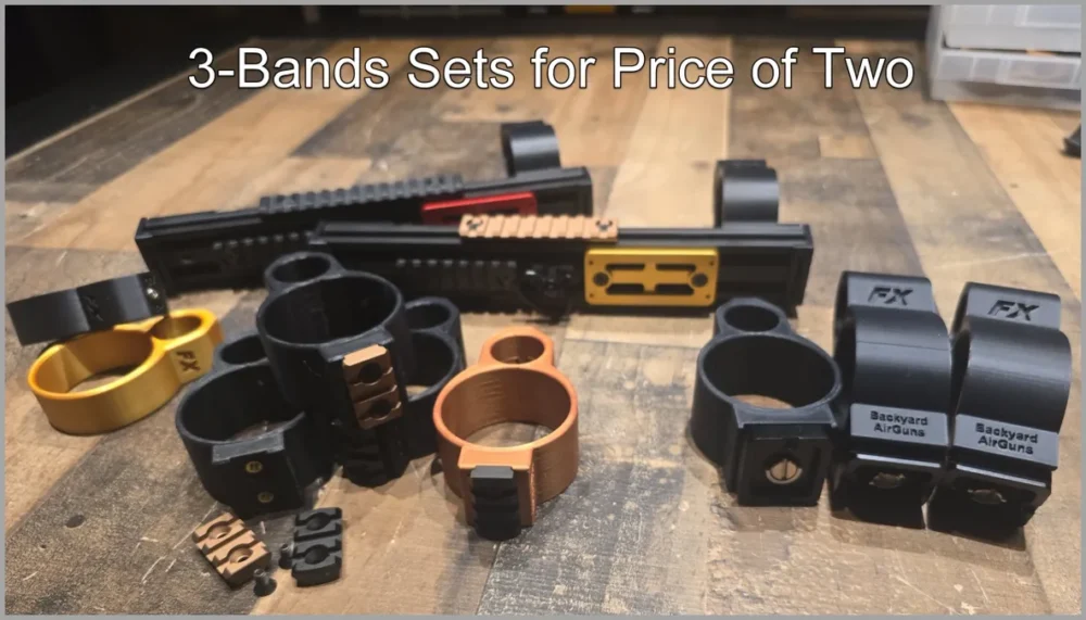 Here's an alt tag for the image: Three-band scope sets, discounted price.