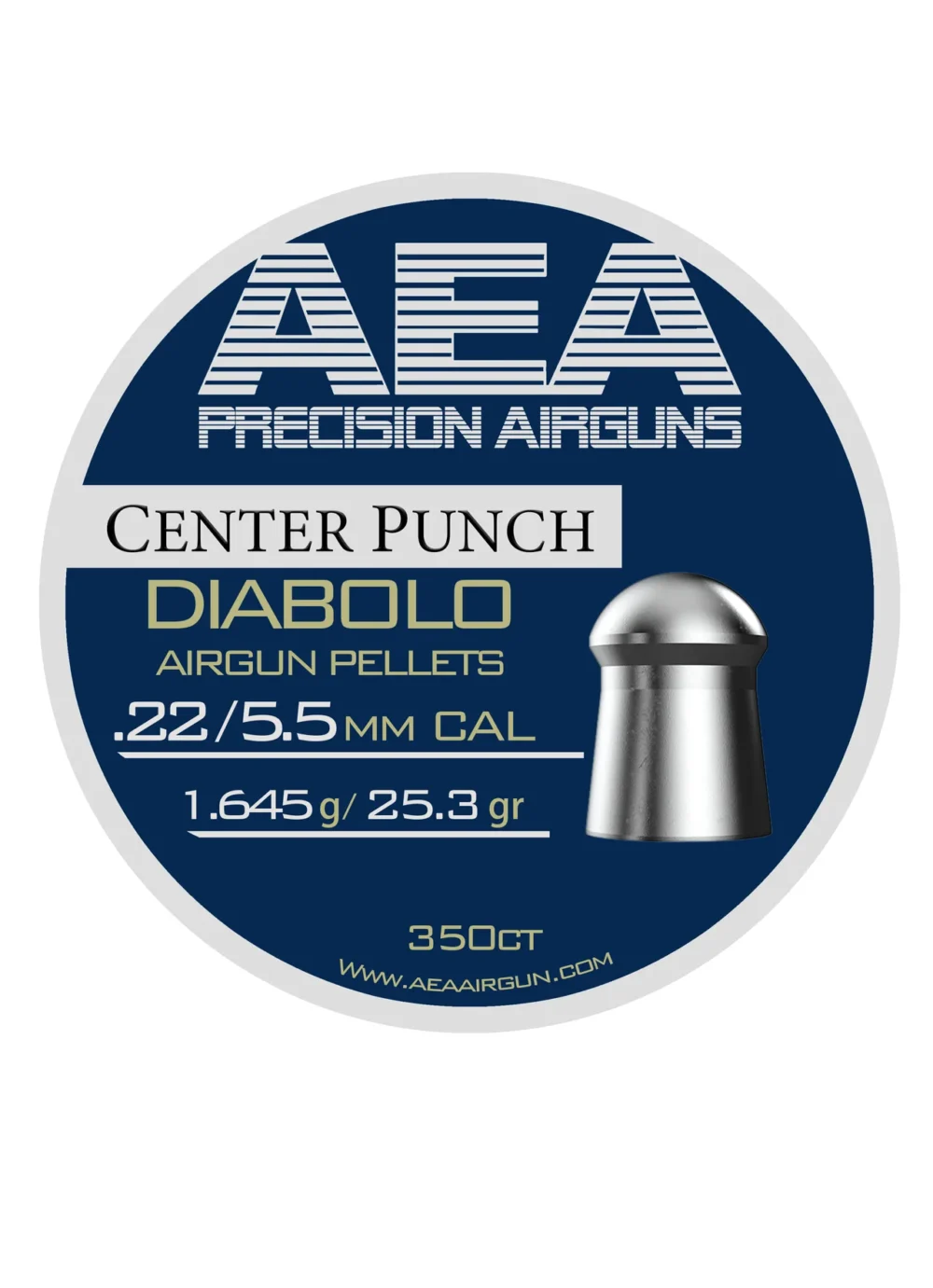 AEA Center Punch Pellets | .22 Cal | 25.3 gr | 350 Ct