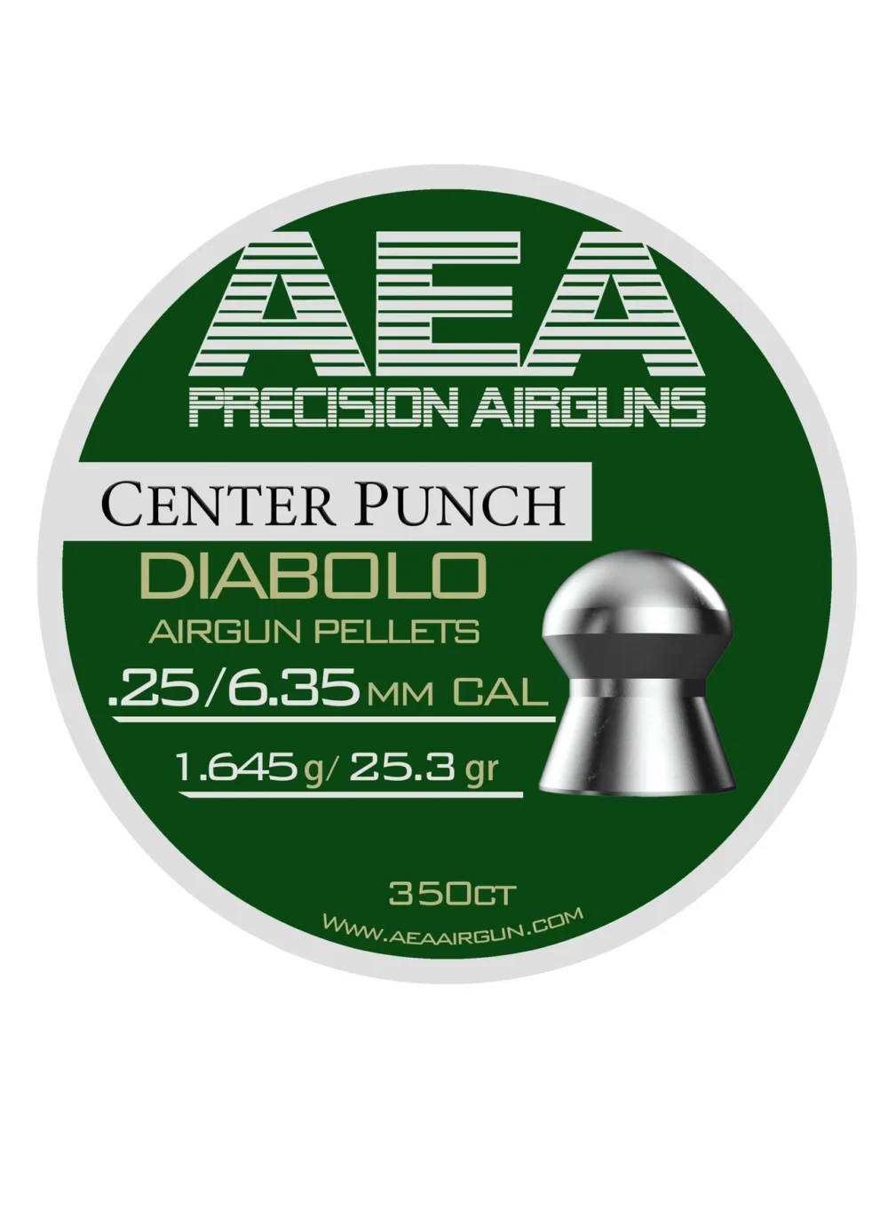 AEA Center Punch Pellets | .25 Cal | 25.3 gr |  350 Ct